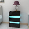 High Gloss 3 Drawers RGB LED Light Bedside Table Nightstand Cabinet Nightstand