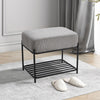 Metal Shoe Stool Storage Rack Sofa Side Table Chair Footstool Upholstered Seat