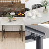 Industrial Square Marble Dining Table Kitchen Eating Table & Black Legs 4 Seater