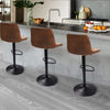 2x Swivel Leather Bar Stools Adjustable Pipe Stool Counter Bar Chair Upholstered