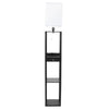 Luxurious Mordern LED 3-Layer Floor Lamp Storage Shelf Reading Light Standing UK