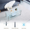 3 Tiers Clear Tempered Glass Coffee Table with Storage Shelves Stainless Steel