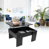 Modern Black Coffee Table Lift Up Top Drawer Desk with Storage Shelf Living Room