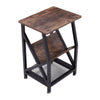 Sofa Side Table Rustic Industrial End Telephone Table 2 Tier Shelves Bookcase