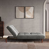 Multifunctional Adjust Sofa Bed Velvet Chesterfield 3 Seater Beige/Grey Sofabed