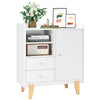 Cupboard White Storage Cabinet Sideboard with 2 Drawers, 2 Shelves and 1 Door