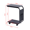 C Shaped Side Table with Wheels for Living Room Mobile Sofa Side End Tables