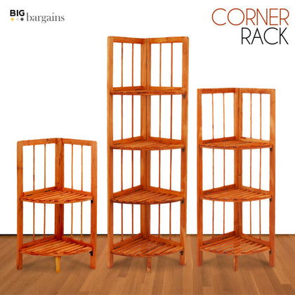 2/3/4 Tier Wooden Corner Shelf Rack Organizer Storage Stand Display Unit Home