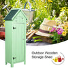 Outdoor Wooden Garden Shed Tool Storage Shelves Utility Cabinet Apex Roof w/Door