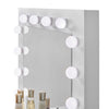 Modern White Dressing Table Makeup Desk With LED Mirror Stool 2 Drawers Bedroom