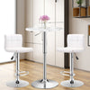 360° Swivel Round Bar Table Height Adjustable Marble Top Steel Counter Pub Desk
