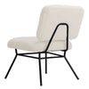 Industrial Style Sherpa Single Sofa Upholstered Seats Dining Chair W/ Metal Legs
