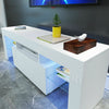 Modern TV Unit Stand Cabinet White Sideboard High Gloss Door Matt Body LED Wood