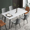 Oversize Slate Kitchen Dining Table Marble Counter-height Table Solid Metal Legs