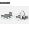 Dish Drainer Dry Rack Large Removable Tray Plate Cup Cutlery Kitchen Holder Grey