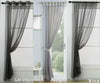 VEGAS Sparkle Diamante Glitz Voile Curtain Tab Top Glitter Panel GREY 3 Designs