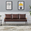 Modern 3-Seater Faux Leather Sofa Armchair Black/Cream/Brown Couches Living Room