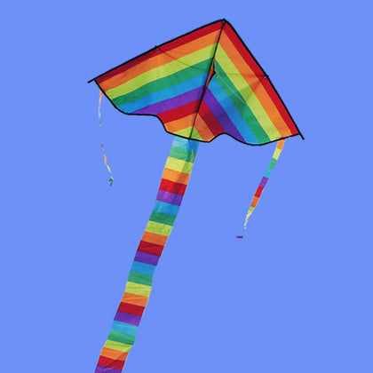 Kids Children Rainbow Kite Outdoor Game Activities Summer Fun Toy 95x160cm UK