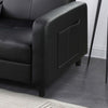Sofa Bed Faux Leather with Cup holder and Armrests 3 Seater Black Brown Ash Grey