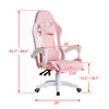 Executive Racing Gaming Office Chair Swivel PU Leather Computer Desk Chair Pink
