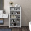 Bathroom Storage Floor Cabinet Freestanding Wooden Storage Cupboard with 4 Doors