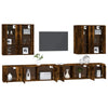 8 Piece TV Cabinet Set Smoked Oak Engineered Wood Z6E9