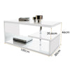 Modern High Gloss White Coffee Table Rectangle Side Table LED Lights
