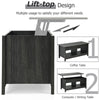 110cm Modern Lift Up Top Coffee Table Desk W/ Hidden Storage & Divided Shelf