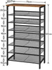 HOOBRO Shoe Rack Shoe Storage Organizer with Slant Adjustable Metal Shelves