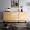 Solid Wood Vintage TV Stand Storage Drawers Cabinet Entertainment Console Table
