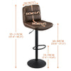 Set of 2 Bar Stools Brown Breakfast Stools With Foot Rest Swivel Gas Lift Modern