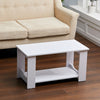 White Finish 80/100/120cm Coffee Table MDF Wood Effect Legs LivingRoom Furniture