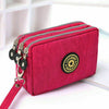 Women lady 3 Zipper Canvas Handbag Card Holder Phone Bag Coin Purse Wallet