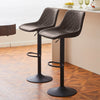 2 Faux Leather Bar Stools Breakfast Stools Gas Lift Swivel CLIPOP New Brown Grey