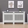 Radiator Cover Wall Cabinet MDF Wood Furniture Vertical Grill White Modern Shelf