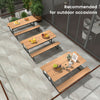 8-Person Patio Picnic Table Bench Set Garden Dining Metal Frame w/ Umbrella Hole