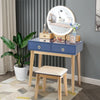 Dressing Table Vanity Set Modern Makeup Desk with Stool Adjustable LED Light
