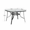 Large Garden Table Outdoor Square GlassTop Patio Bistro Dining Tea Table w/ Hole