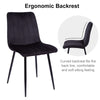 2pcs Dining Chairs Barstools Set Velvet Cushion Padded Metal Legs Kitchen Chair