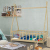 Natural Pine Wood Single Bedframe Toddler Kid Bed Sleep Station with Side Grill