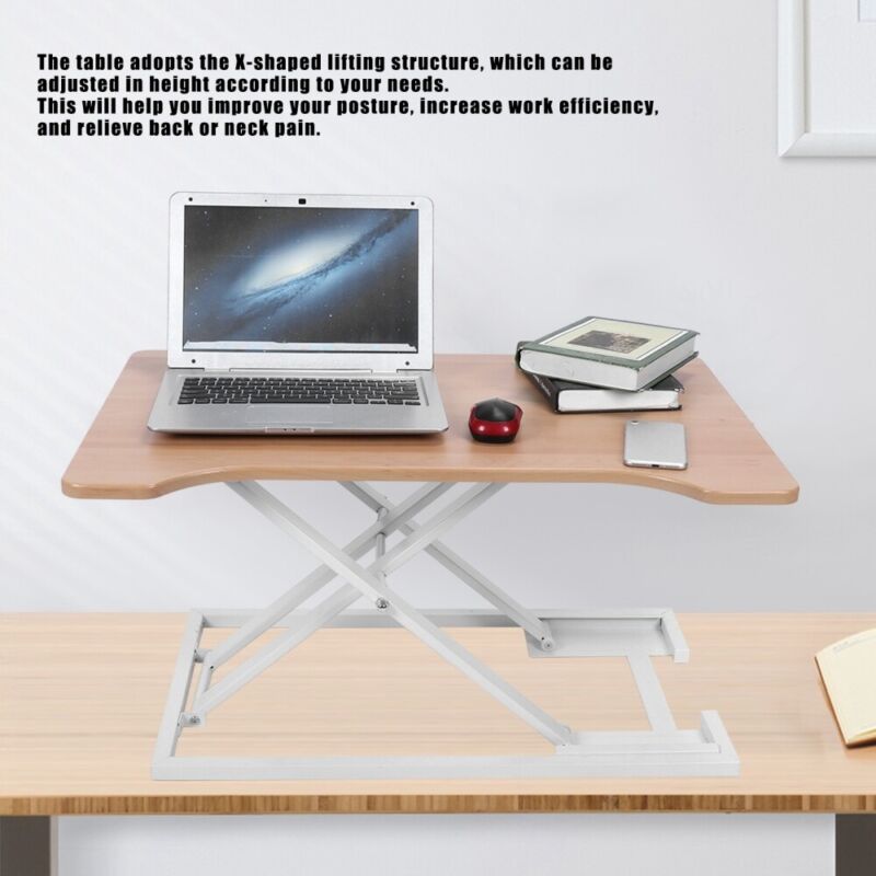 Height Adjustable Desk Converter Standing Up Work Station Sit-Stand Ea ...