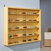 Display Cabinet Wall Mount Doors Unit Collectibles Models 5 Shelves Glass Beechw