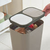 2 In 1 Trash Can Kitchen Living Room 12L Recycling Rubbish Separate Waste Bin