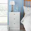 3 Drawer Bedside Table - White