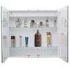 Bathroom Led Mirror Cabinet 2 Doors Toiletries Medicine Organizer Shaver Socket