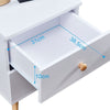White Nightstand 2 Drawers Storage Wood Bedside Cabinet Small Side Table Bedroom