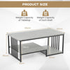 Modern Faux Marble Coffee Table 2-Tier Rectangular Accent Table Chic Cocktail