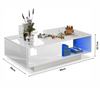 Wooden LED Coffee Table With Storage High Gloss Drawers Living Room + RGB Lights