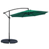 3m Garden Cantilever Parasol Banana Umbrella Crank & Tilt,w/Cross & Fan Base Set