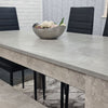 Grey Dining Table and 4 Black Chairs With 1 Bench Kitchen Dining Room Set